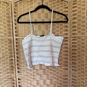 American Eagle Cream Crop Top / Spaghetti Removable Straps Women's  Size Large